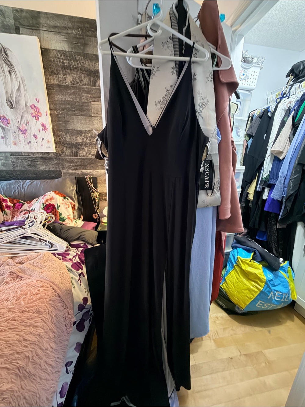 Xscape Black Beaded Evening Gown